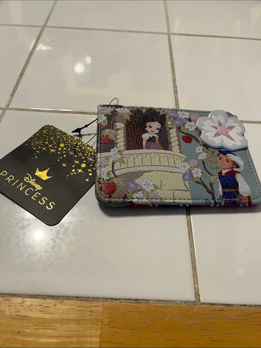 Disney Princess Floral Zip Card Wallet - Light Blue, Pink, Cream